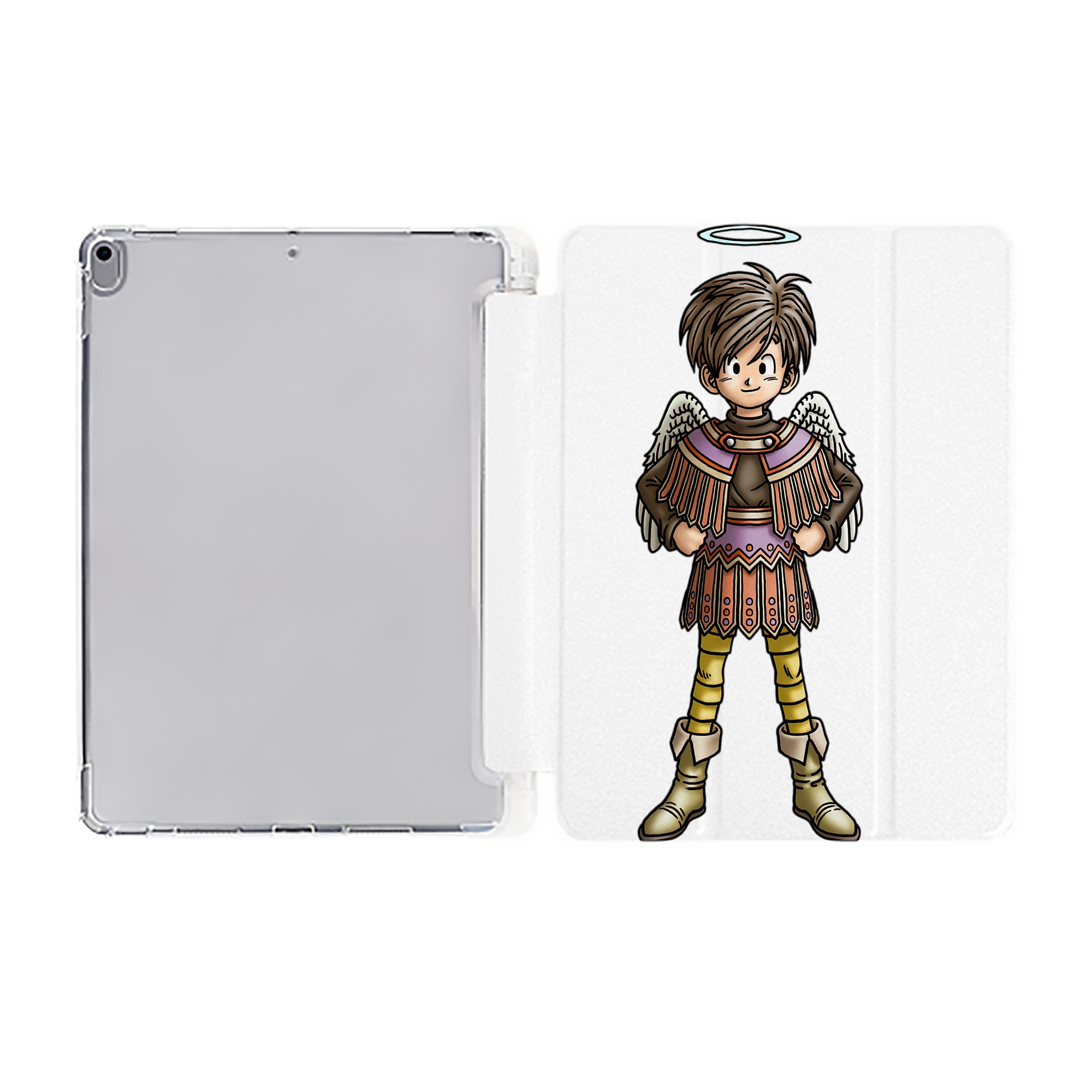 （画像用） ドラゴンクエスト Doragon Kuesuto Dragon Quest IPad ケース ペン収納付き 三つ折りスタンド PUレザー×シリコン 対応機種9.5/10.5/10.9インチ